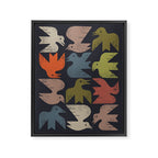 Midcentury Bird Grid (Charcoal) Framed Canvas Print Gallery Image 8