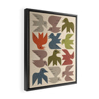 Midcentury Bird Grid Framed Canvas Print Gallery Image 2