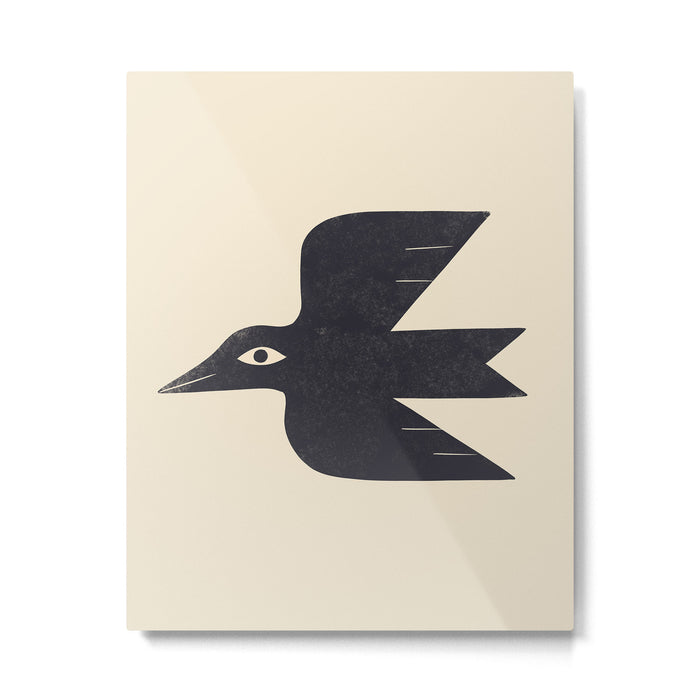 Minimal Blackbird No. 1 Metal Print Gallery Image 1