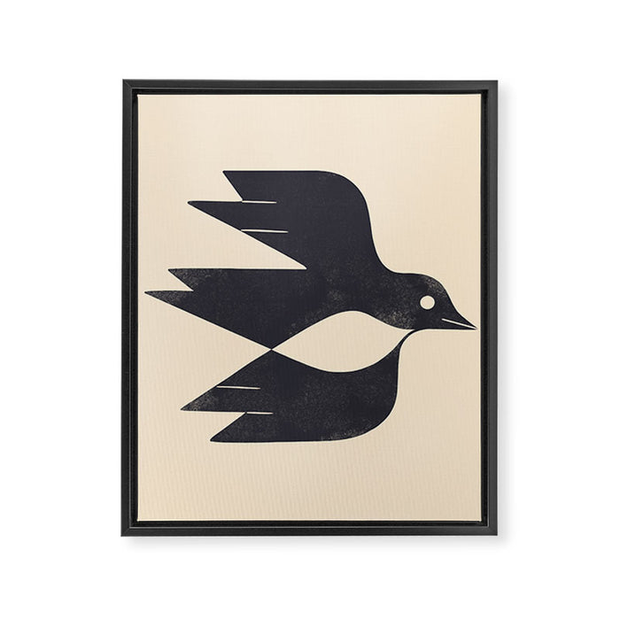 Minimal Blackbird No. 2 Framed Canvas Print Gallery Image 1