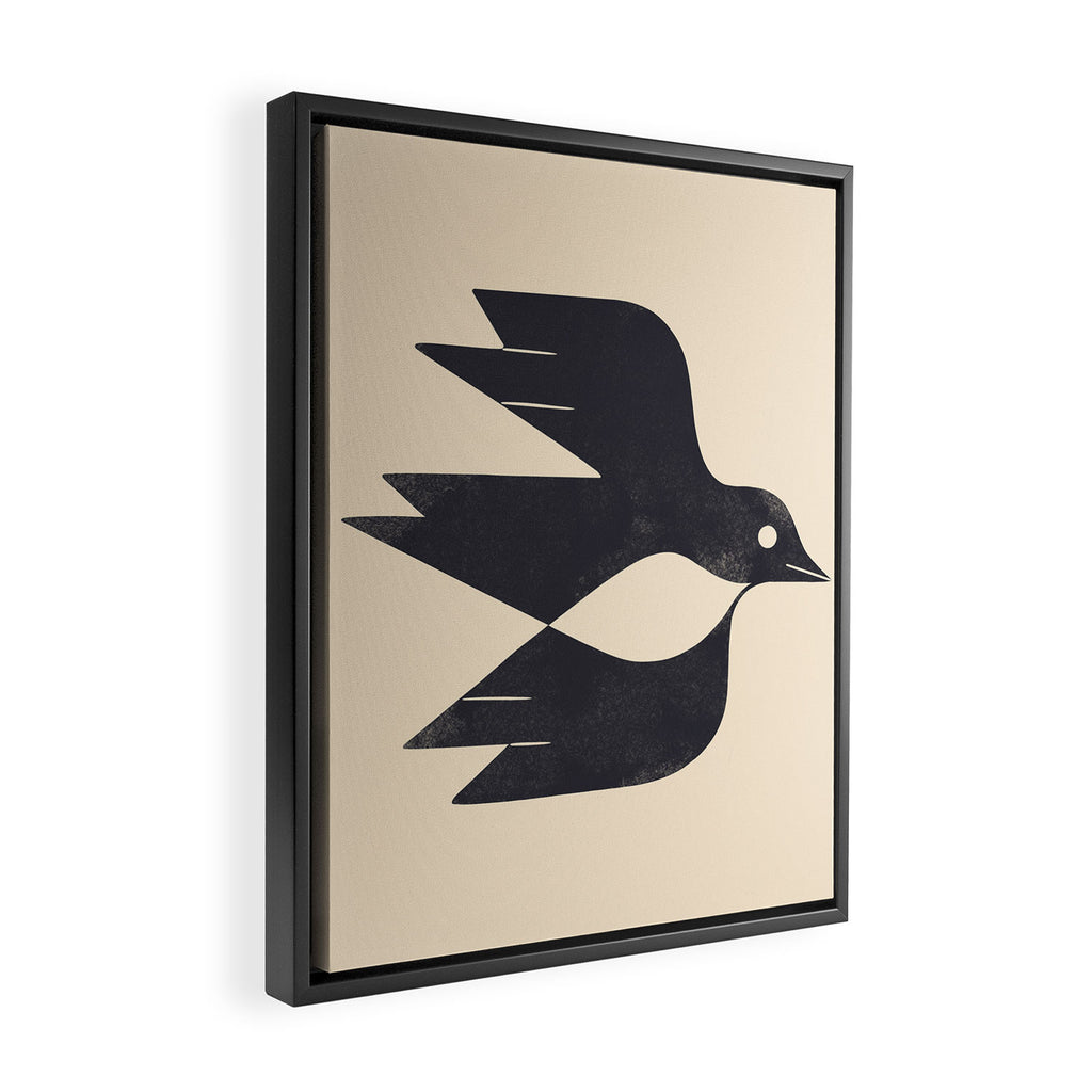 Minimal Blackbird No. 2 Framed Canvas Print Gallery Image 2