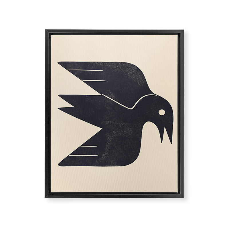 Minimal Blackbird No. 3 Framed Canvas Print Gallery Image 8