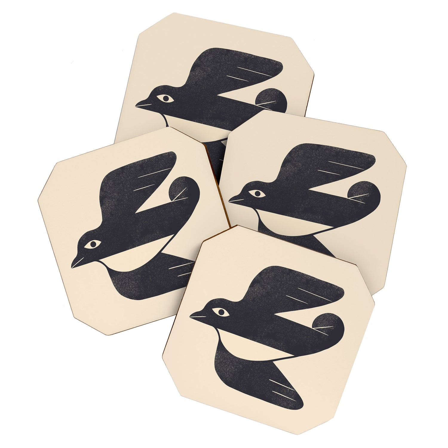 Minimal Blackbird No. 4 Coaster Gallery Image 1