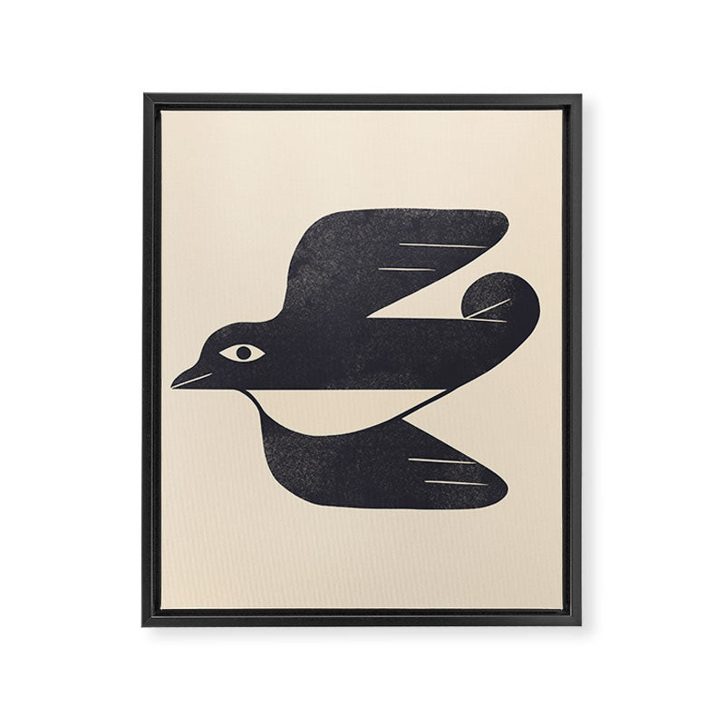 Minimal Blackbird No. 4 Framed Canvas Print Gallery Image 8