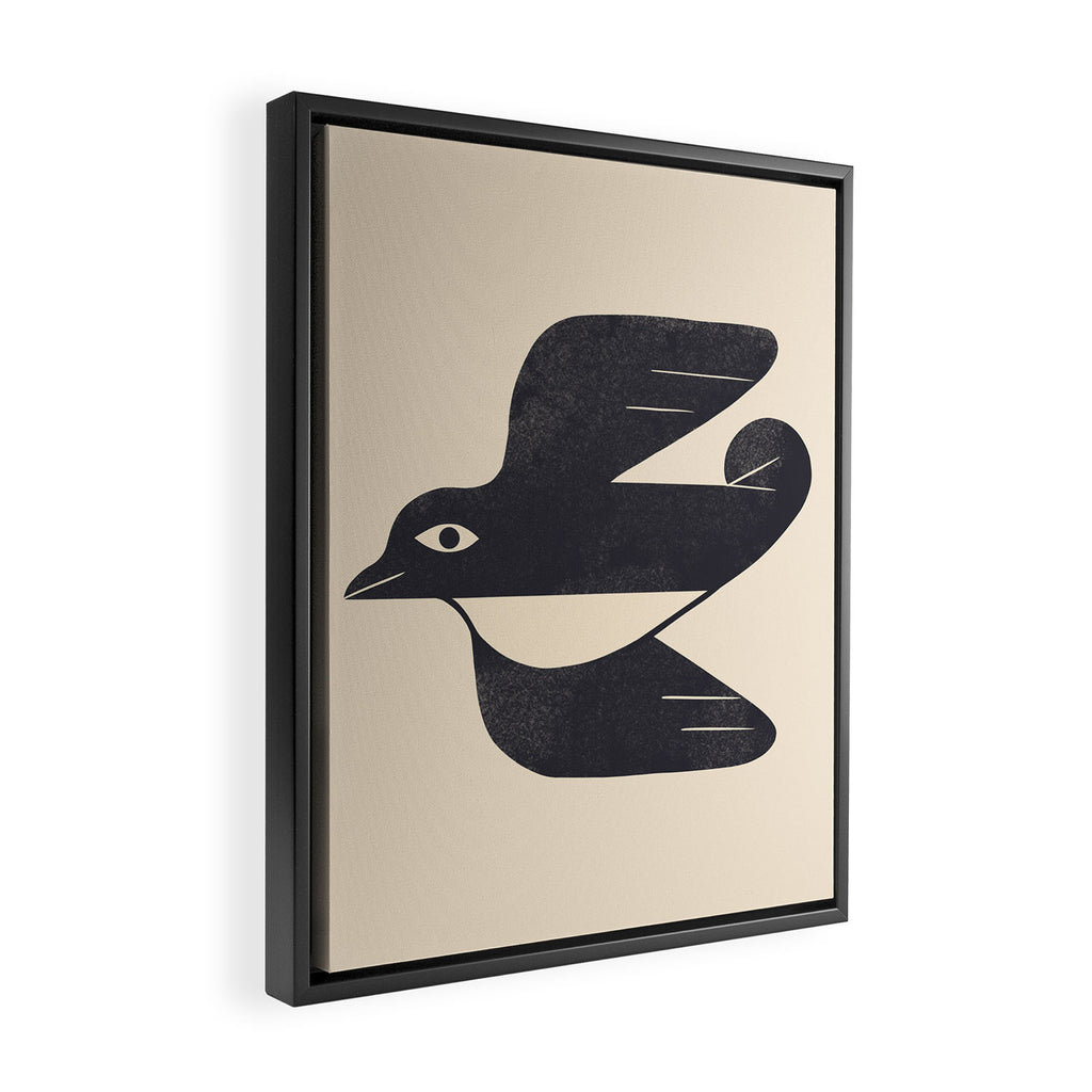Minimal Blackbird No. 4 Framed Canvas Print Gallery Image 2