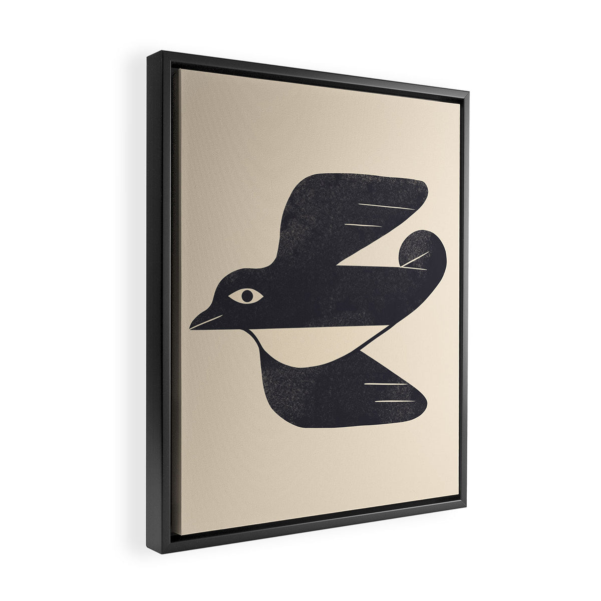 Minimal Blackbird No. 4 Framed Canvas Print Gallery Image 2