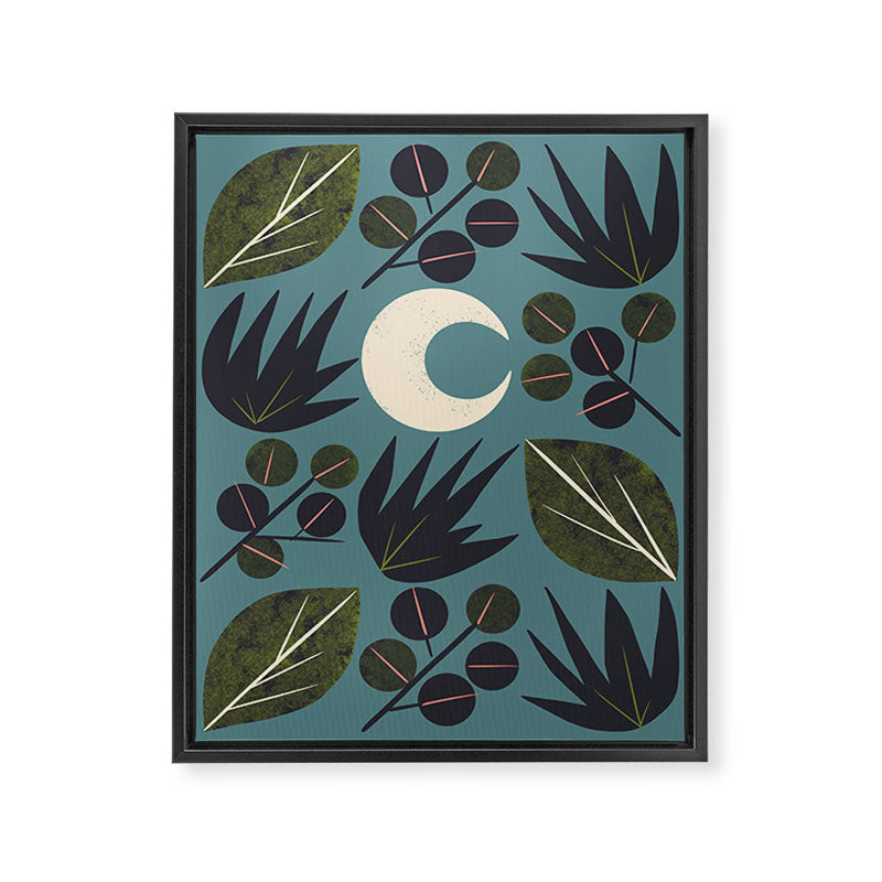 Moonlit Leaves Grid Framed Canvas Print Gallery Image 8