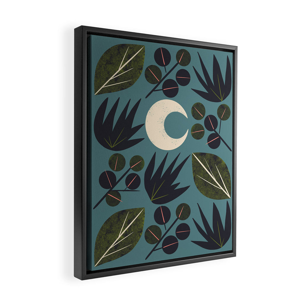 Moonlit Leaves Grid Framed Canvas Print Gallery Image 2