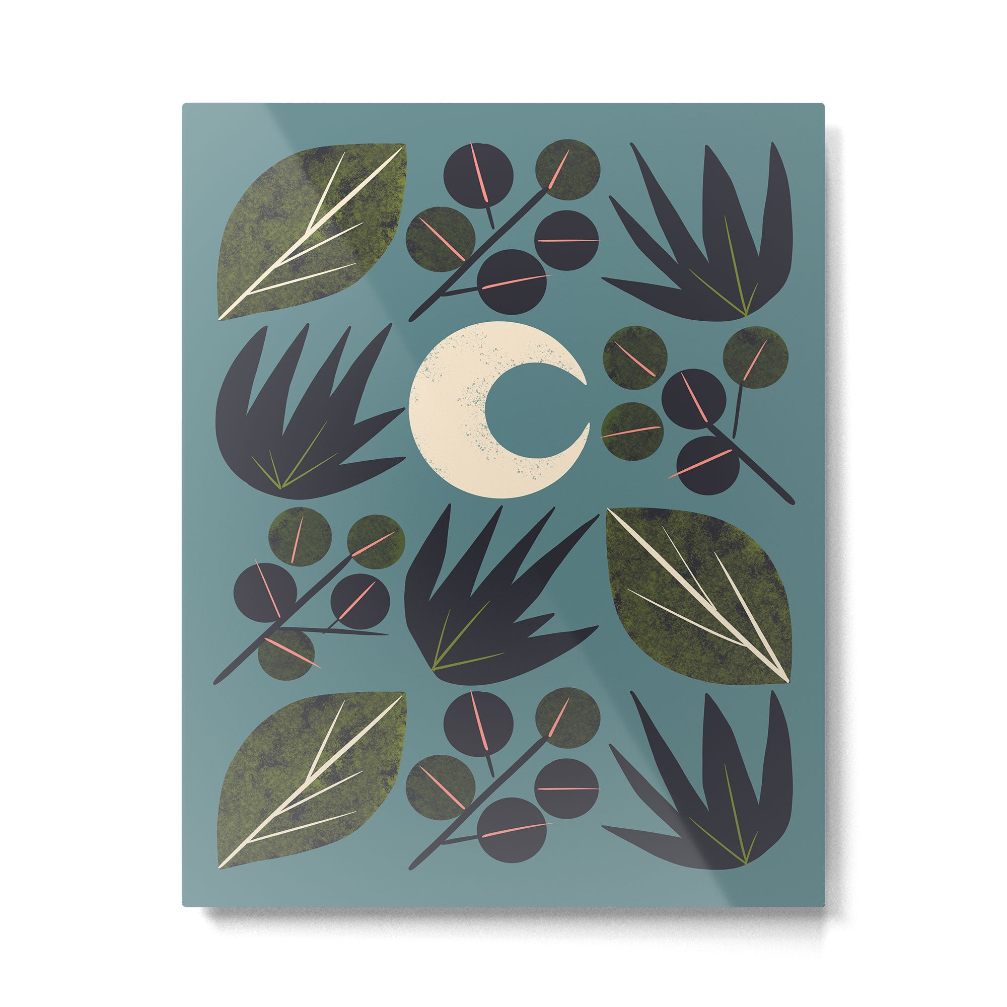 Moonlit Leaves Grid Metal Print Gallery Image 6