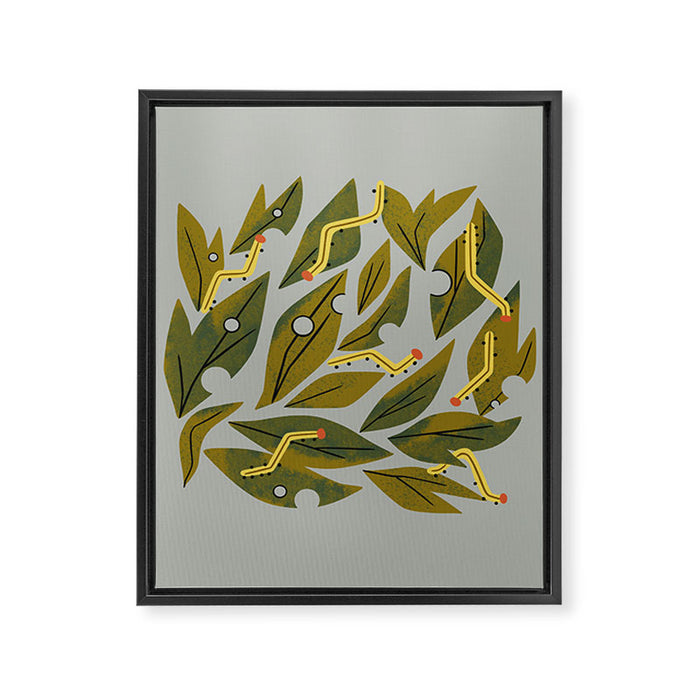 Munching Caterpillars Framed Canvas Print Gallery Image 1