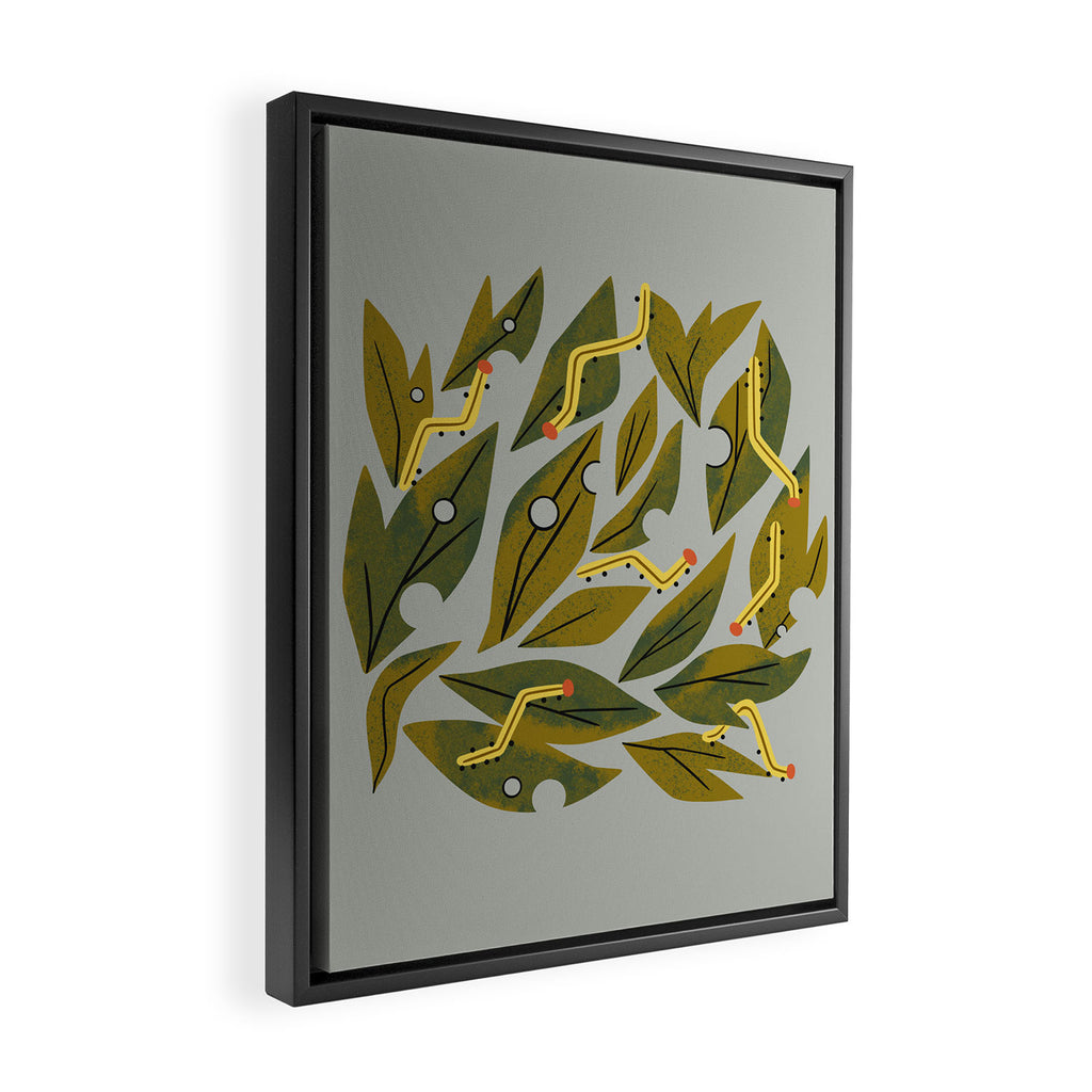 Munching Caterpillars Framed Canvas Print Gallery Image 2