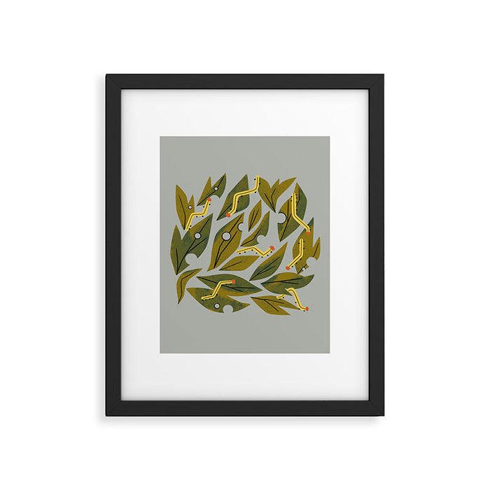Munching Caterpillars Framed Art Print Gallery Image 1
