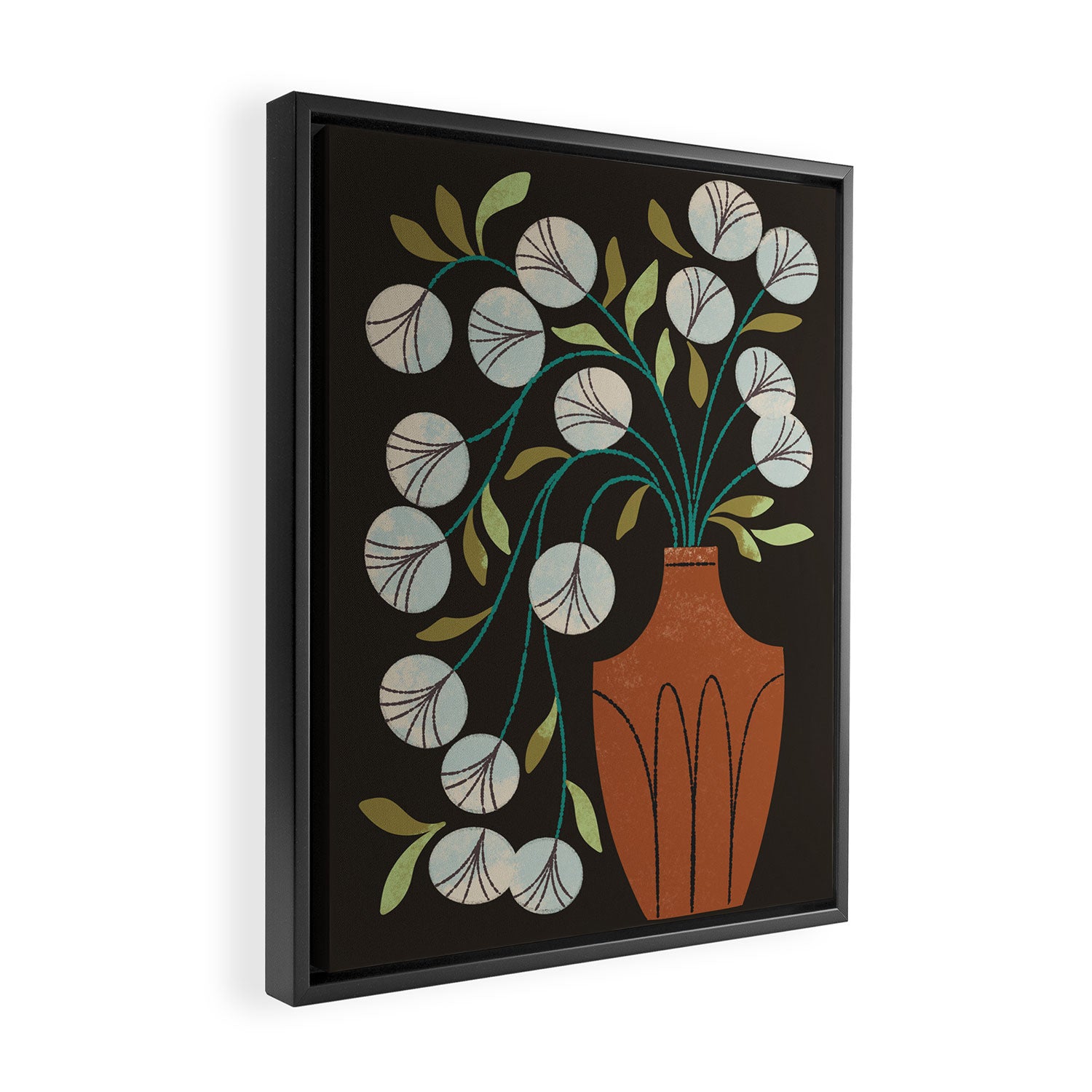 Overflowing Terra Cotta Vase Framed Canvas Print Gallery Image 2