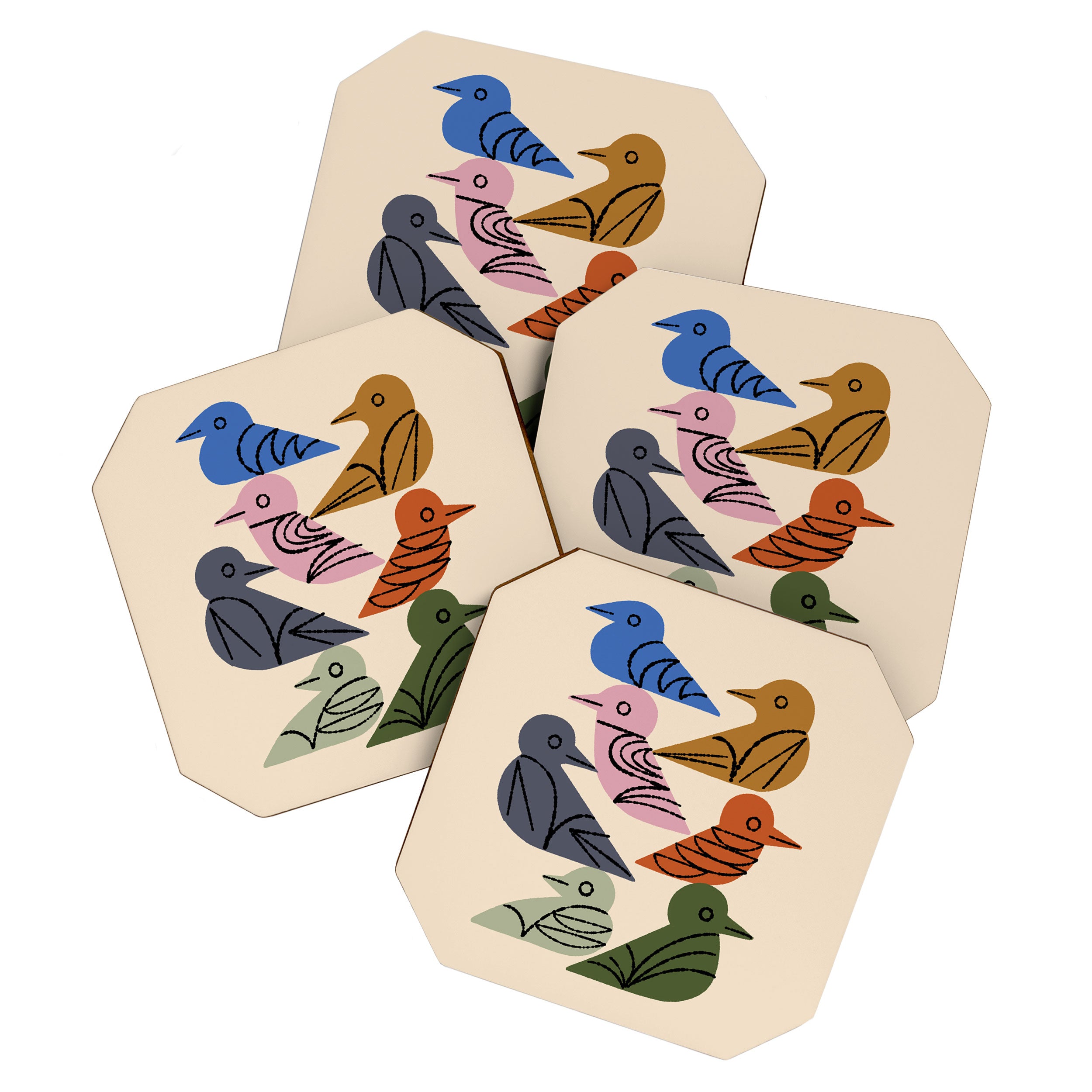 Painted Birds Coaster Gallery Image 1