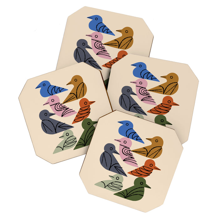 Painted Birds Coaster Gallery Image 1