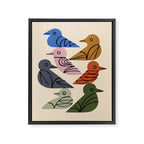 Painted Birds Framed Canvas Print Gallery Image 6