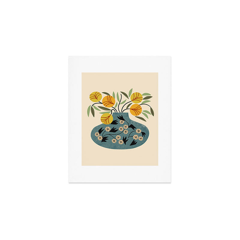 Painted Vase Blooms Art Print Gallery Image 1