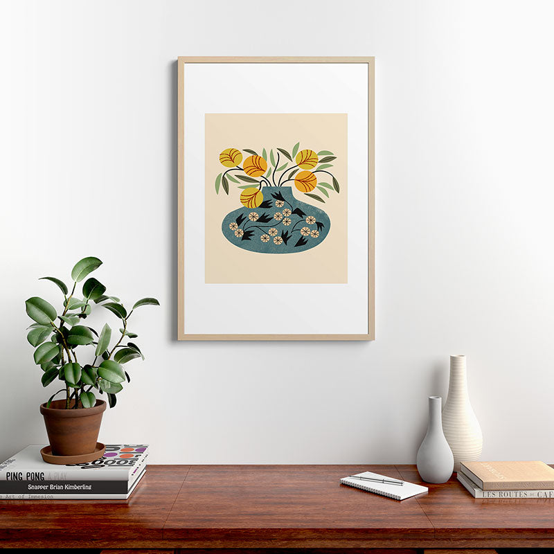 Painted Vase Blooms Framed Art Print Gallery Image 28