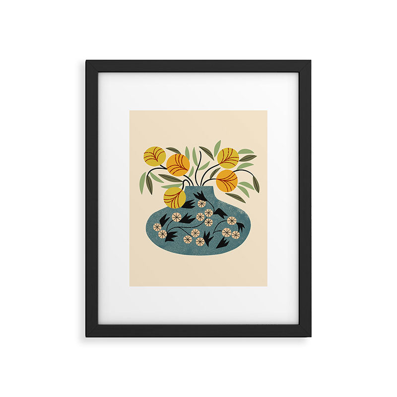 Painted Vase Blooms Framed Art Print Gallery Image 4