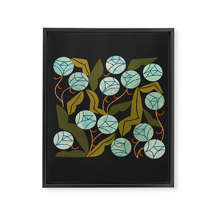 Pale Blue Roses Framed Canvas Print Gallery Image 1