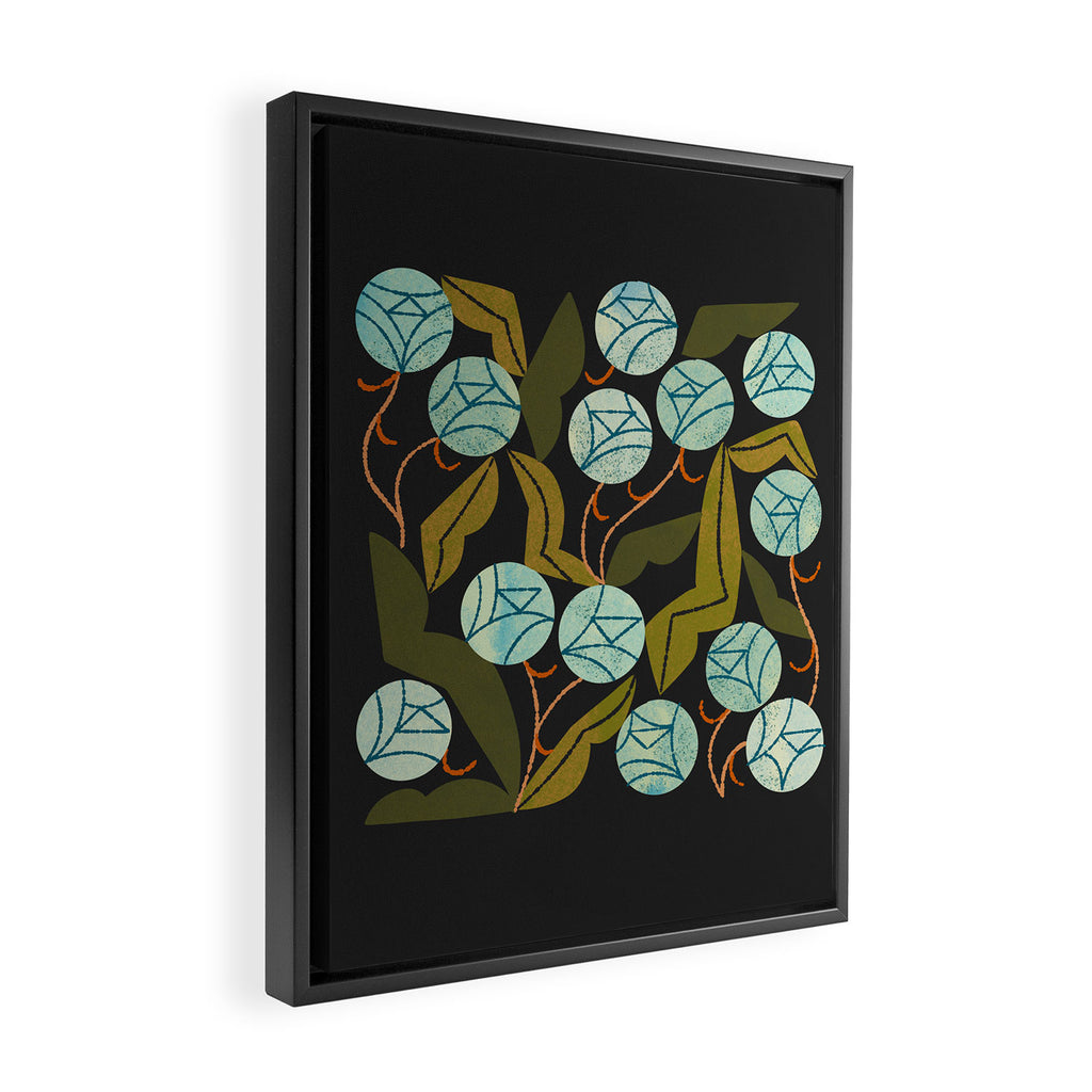 Pale Blue Roses Framed Canvas Print Gallery Image 2
