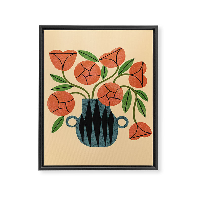 Peach Rose Bouquet Framed Canvas Print Gallery Image 8