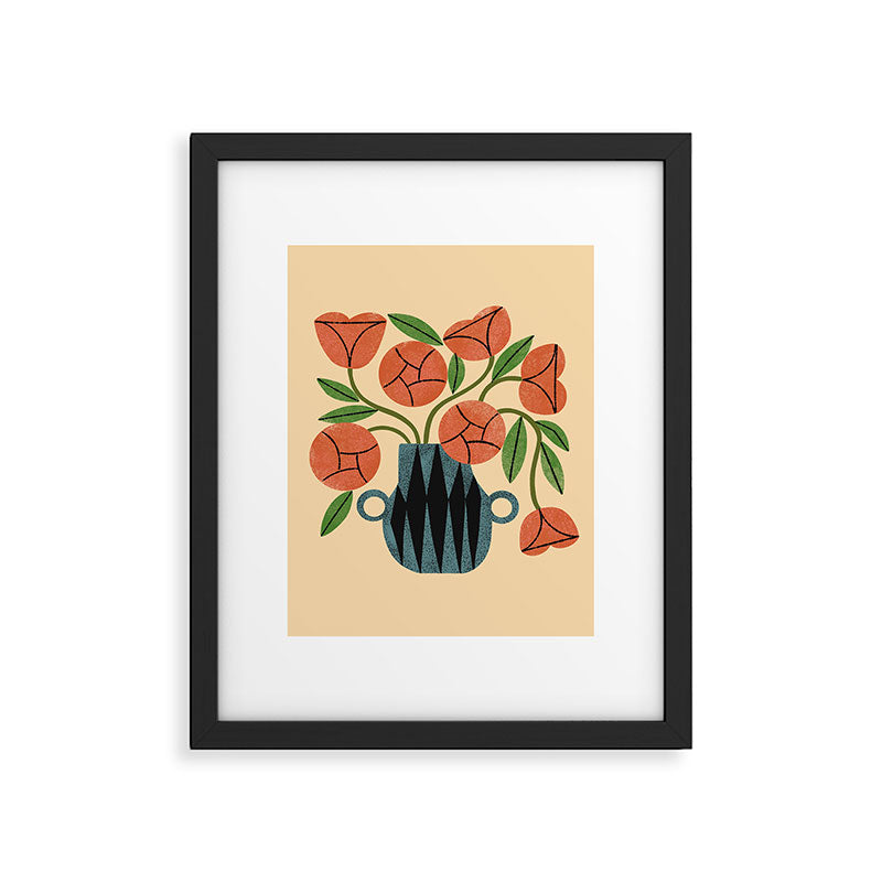 Peach Rose Bouquet Framed Art Print Gallery Image 6