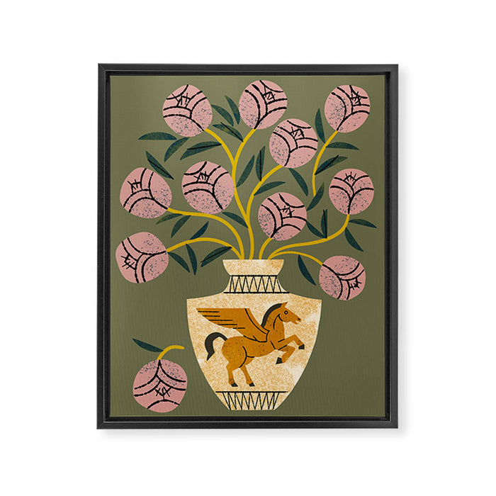 Pegasus Vase Bouquet Framed Canvas Print Gallery Image 1