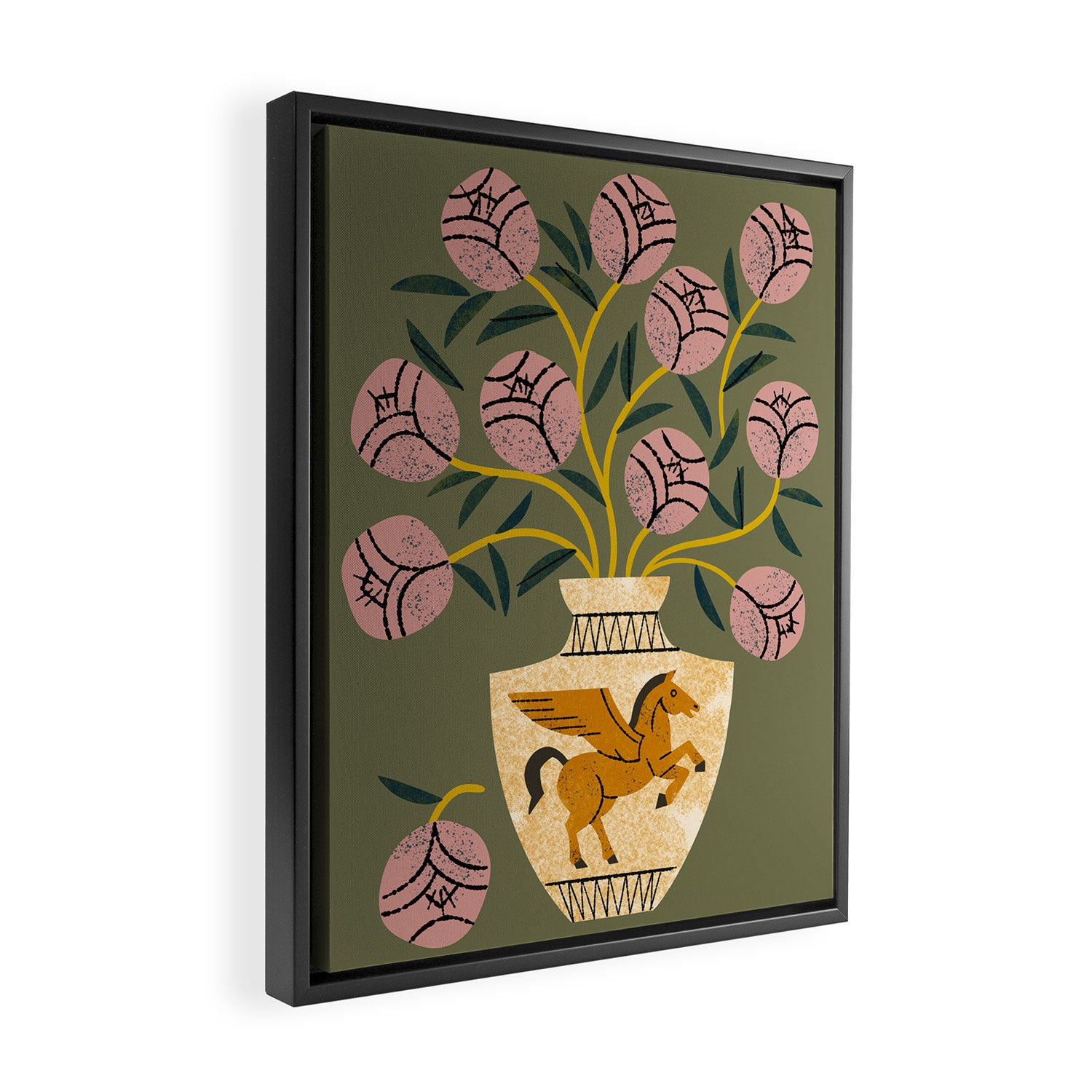 Pegasus Vase Bouquet Framed Canvas Print Gallery Image 2