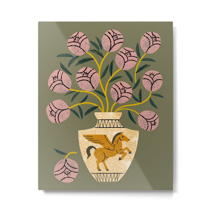Pegasus Vase Bouquet Metal Print Gallery Image 1