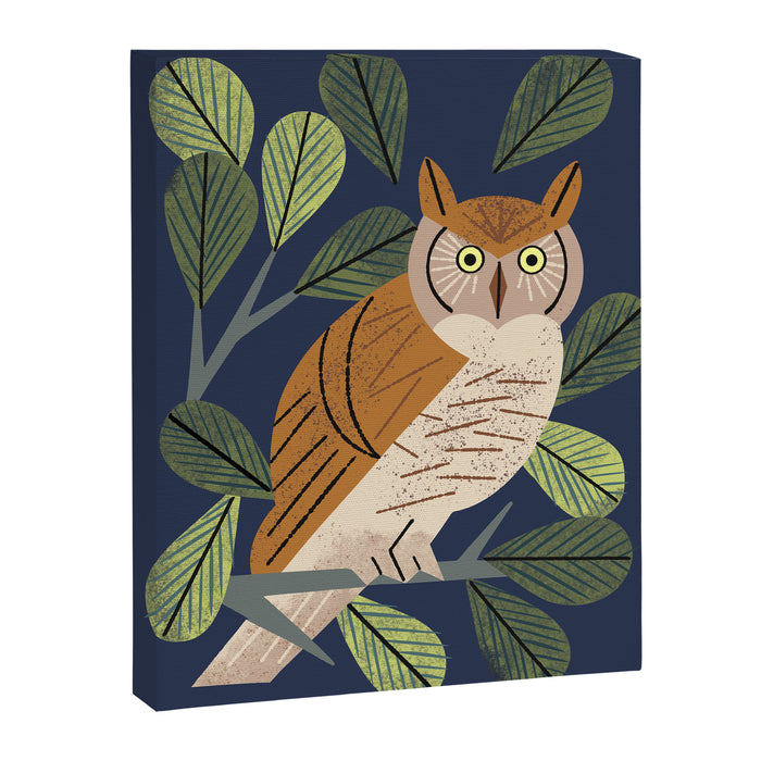 Perching Owl Canvas Print Gallery Image 1
