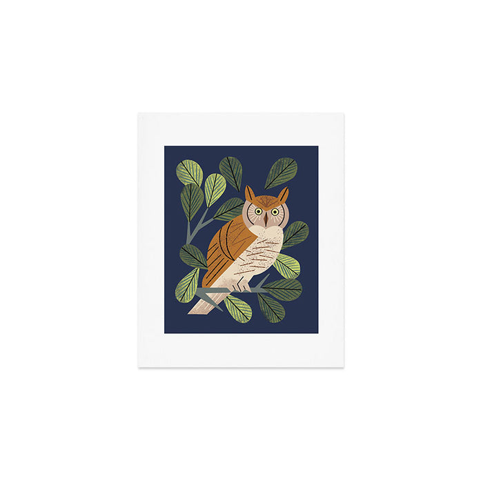 Perching Owl Art Print Gallery Image 1