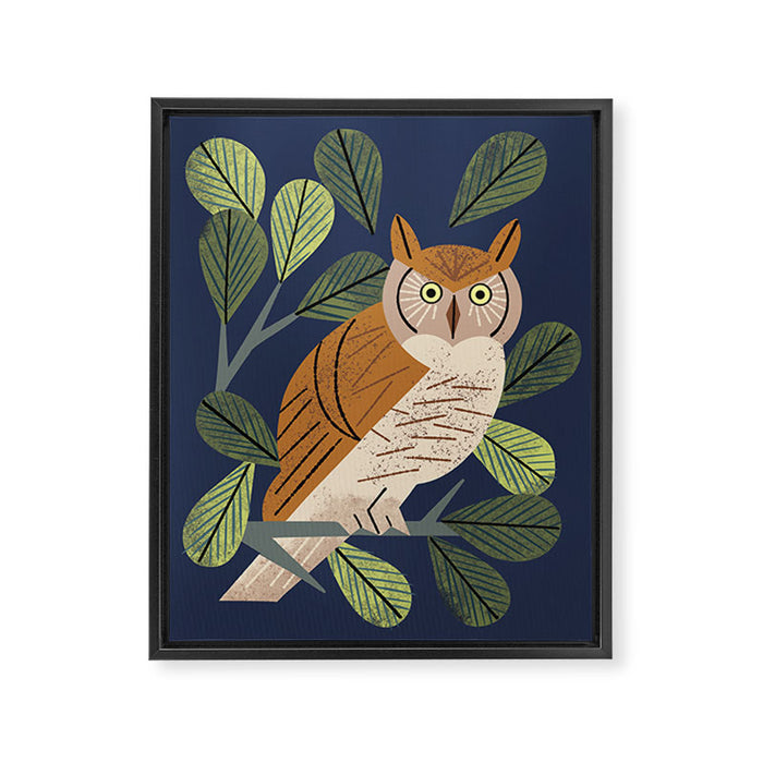 Perching Owl Framed Canvas Print Gallery Image 1