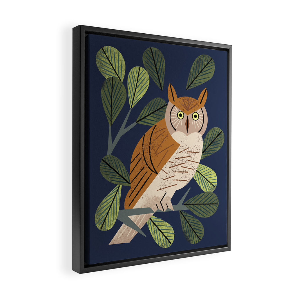 Perching Owl Framed Canvas Print Gallery Image 2