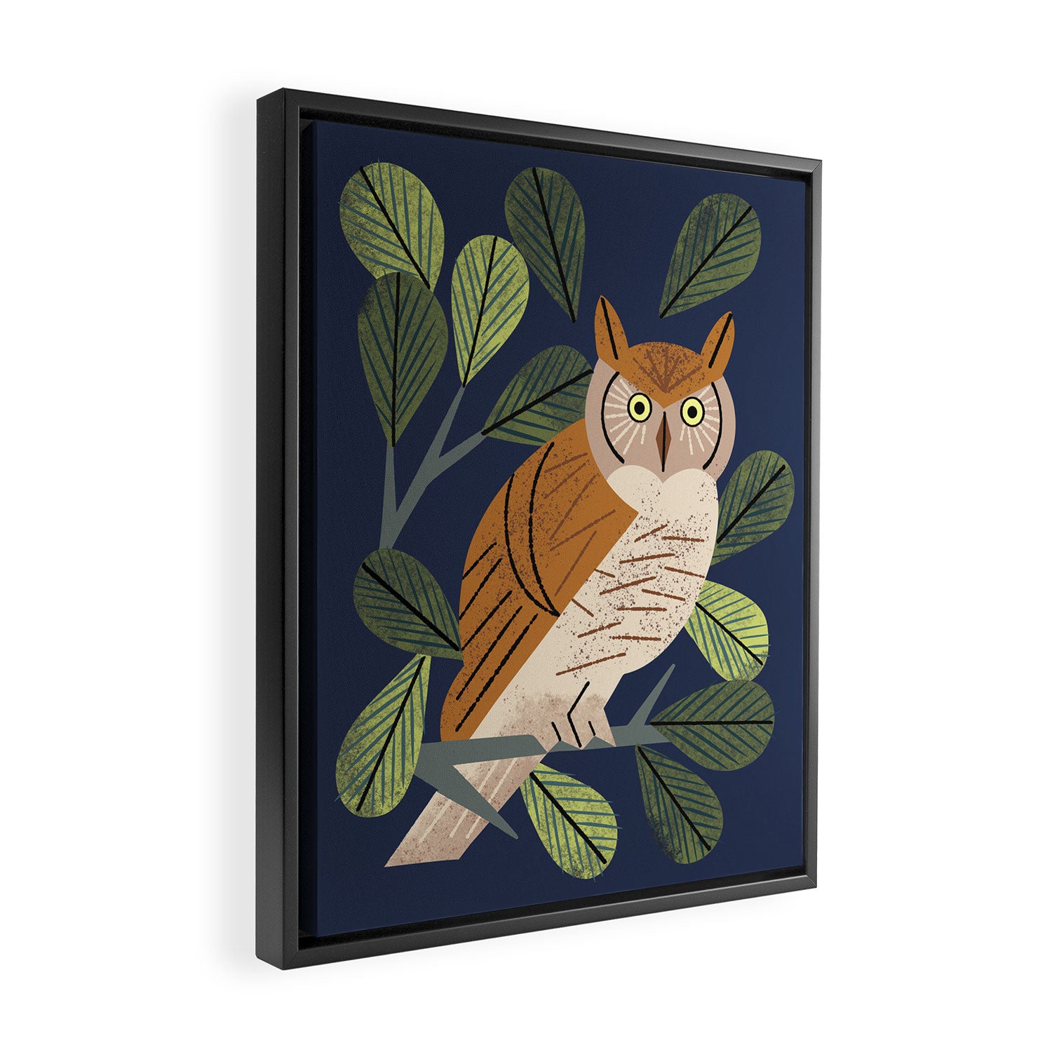 Perching Owl Framed Canvas Print Gallery Image 2