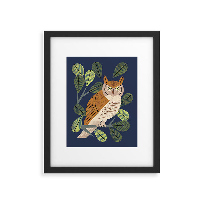 Perching Owl Framed Art Print Gallery Image 1