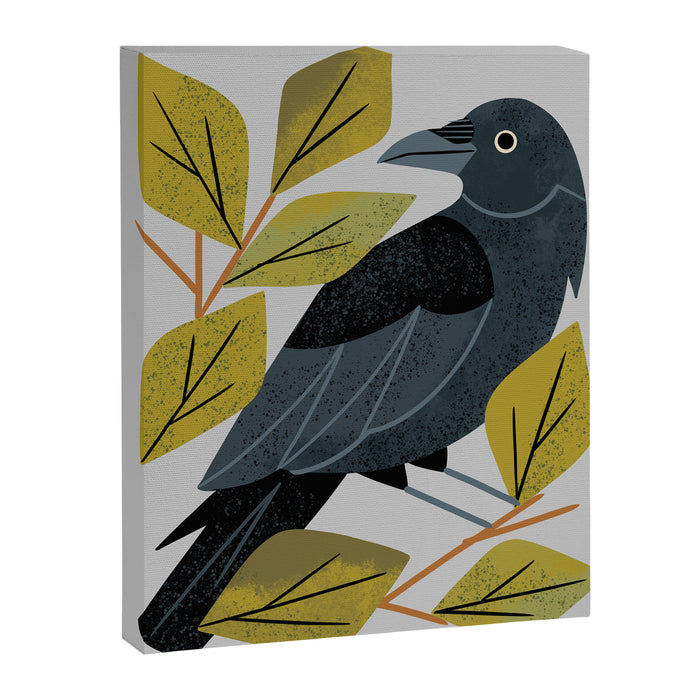 Perching Raven Canvas Print Gallery Image 1