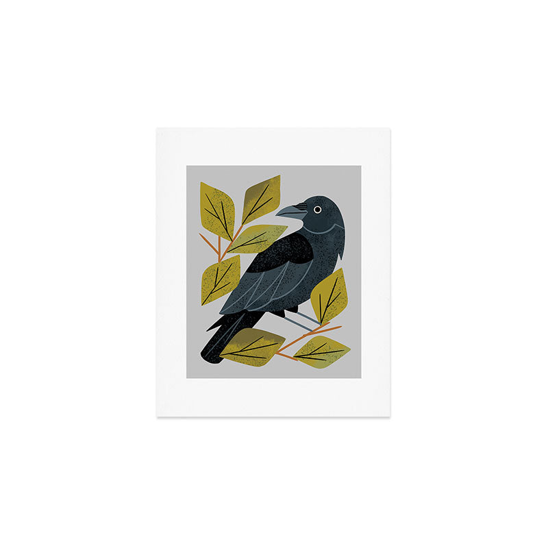 Perching Raven Art Print Gallery Image 1