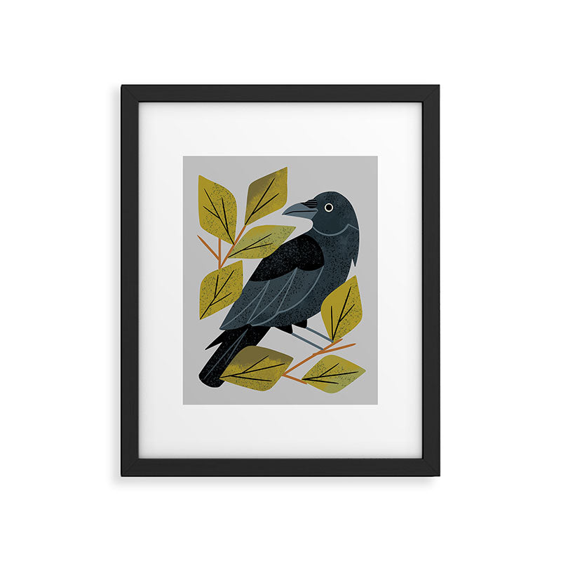 Perching Raven Framed Art Print Gallery Image 5