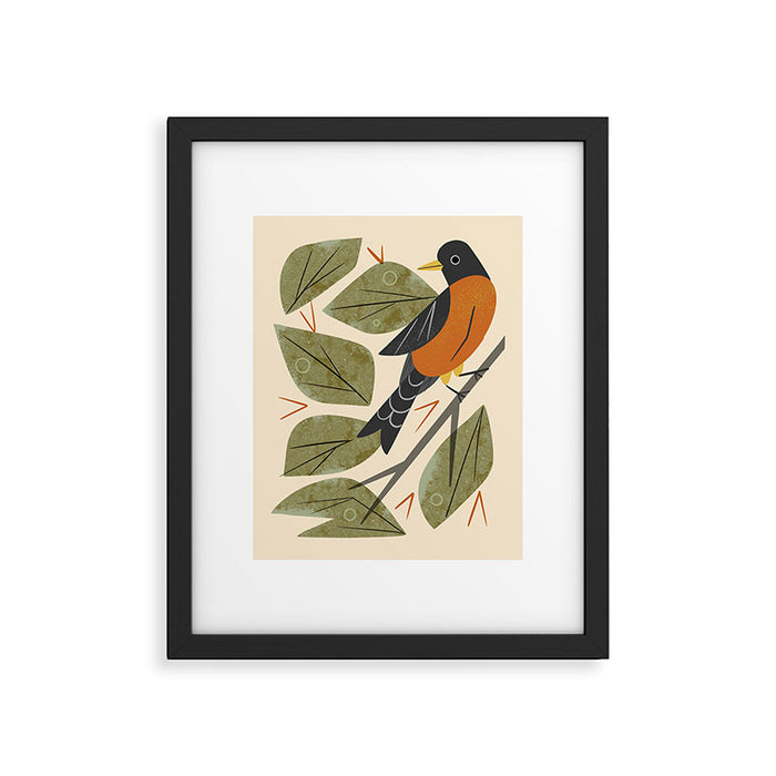 Perching Robin Framed Art Print Gallery Image 1