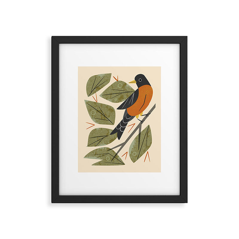 Perching Robin Framed Art Print Gallery Image 5