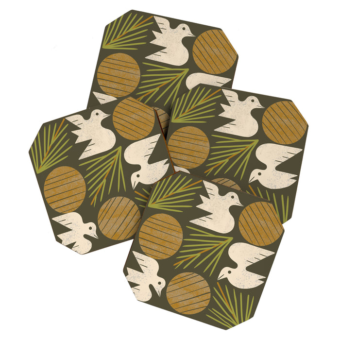 Pine Forest Doves Coaster Gallery Image 1