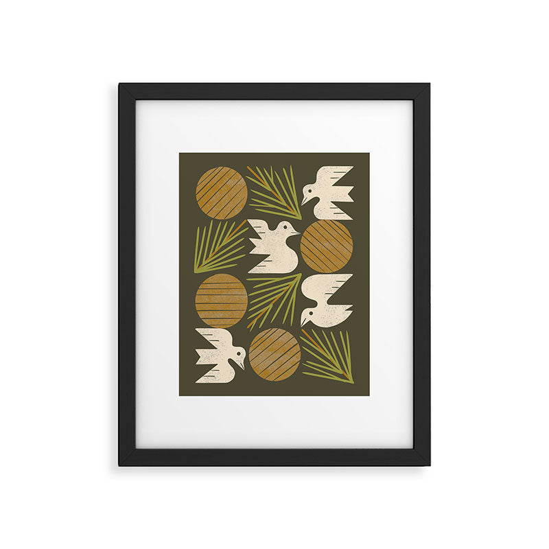 Pine Forest Doves Framed Art Print Gallery Image 6