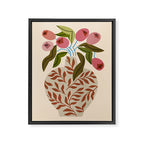 Pink Tulips In Fern Vase Framed Canvas Print Gallery Image 6
