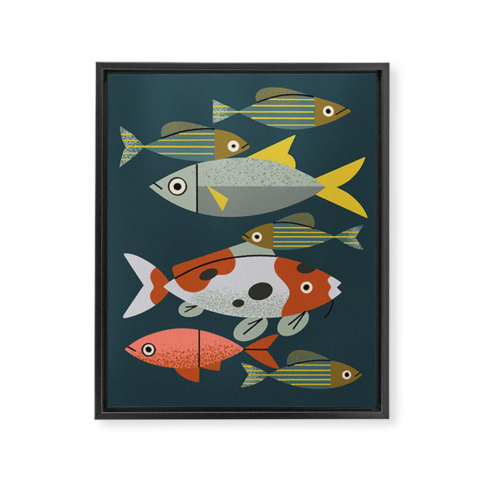 Pond Fishes Framed Canvas Print Gallery Image 1