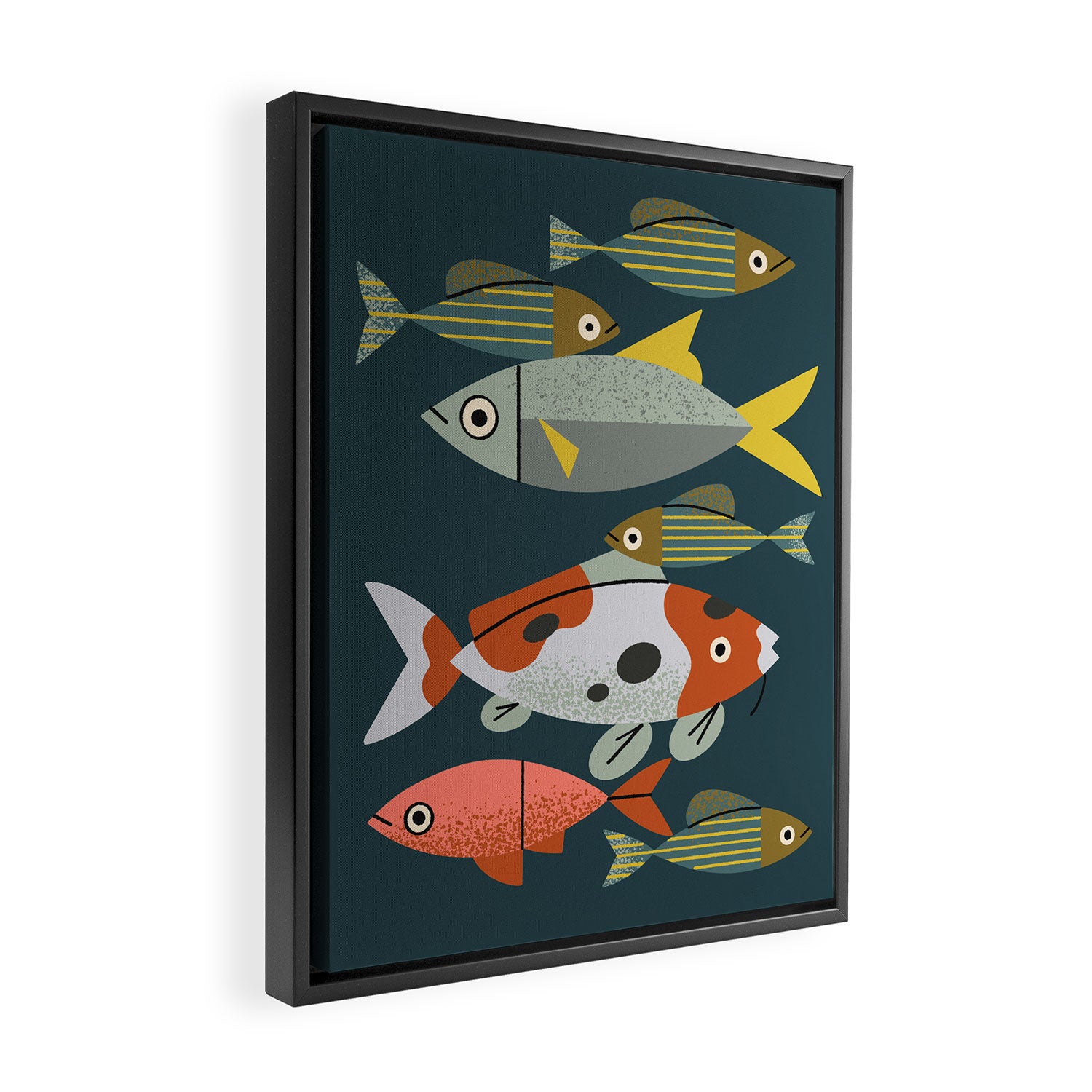Pond Fishes Framed Canvas Print Gallery Image 2