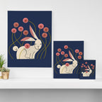 Rabbit And Wildflowers Canvas Print Gallery Image 3