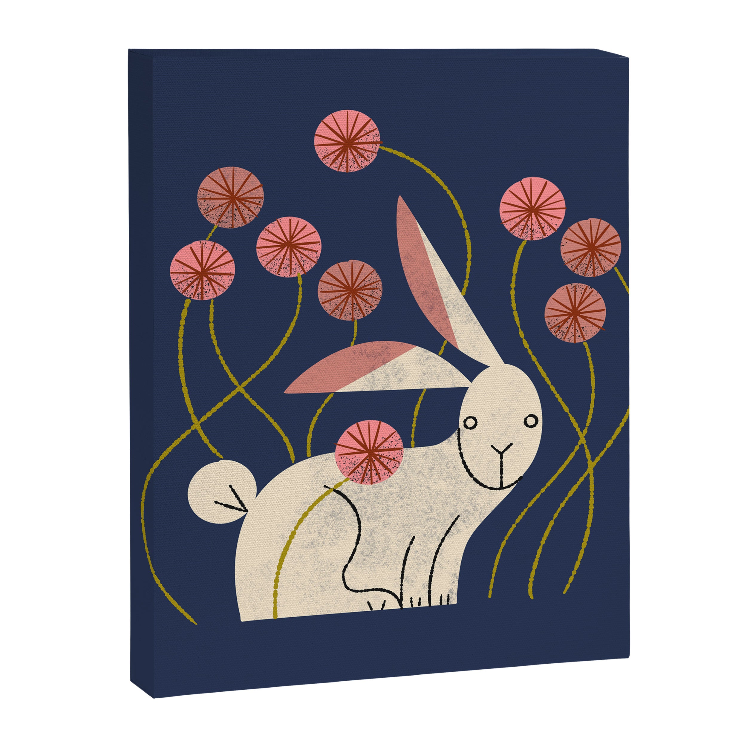 Rabbit And Wildflowers Canvas Print Gallery Image 3