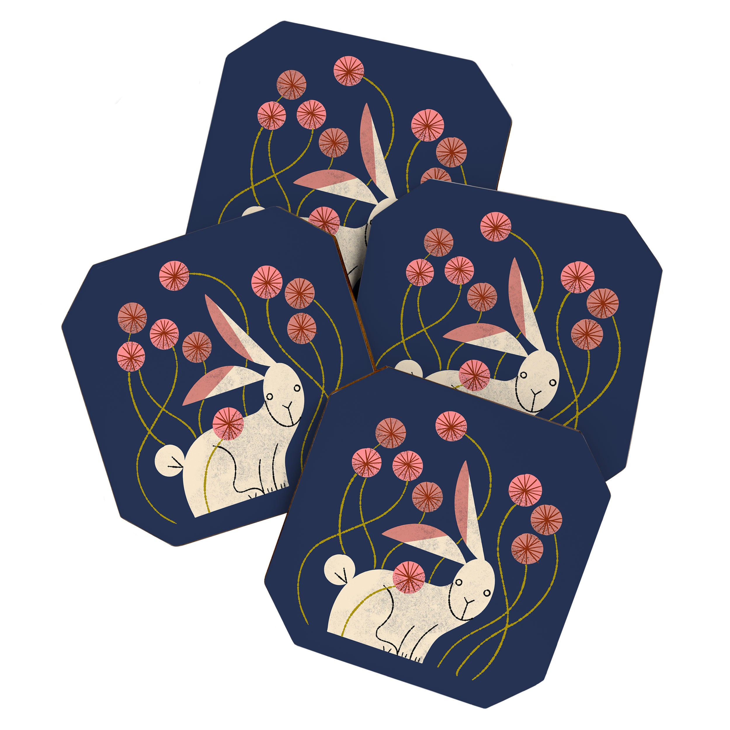 Rabbit And Wildflowers Coaster Gallery Image 1