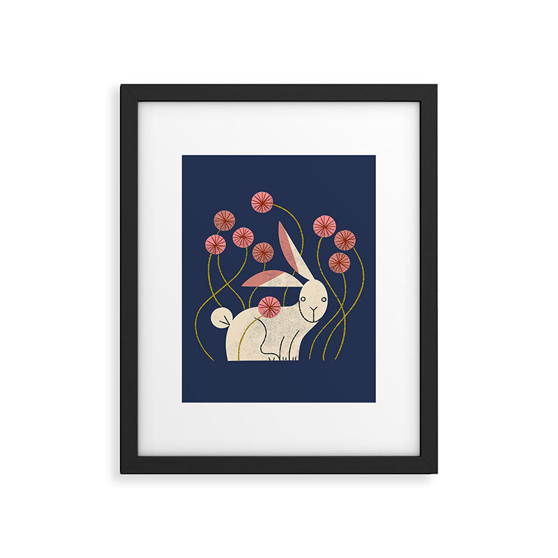 Rabbit And Wildflowers Framed Art Print Gallery Image 6